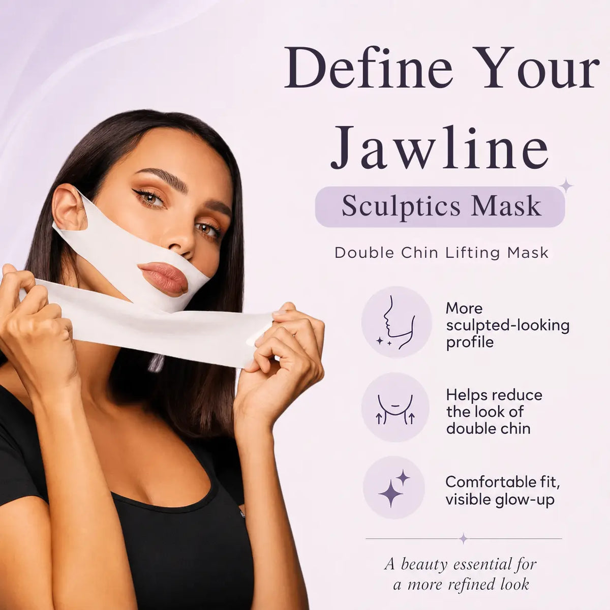 A comfortable beauty mask for a more refined-looking lower face