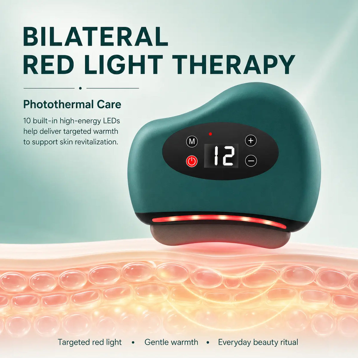 Electric Gua Sha Massager with Heat, Vibration & Red Light